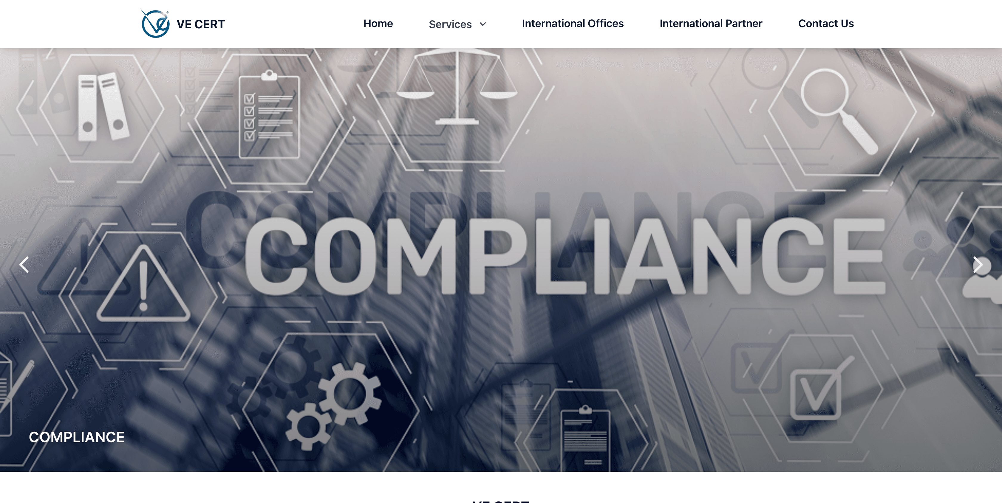 Ve-Cert Landing Page preview